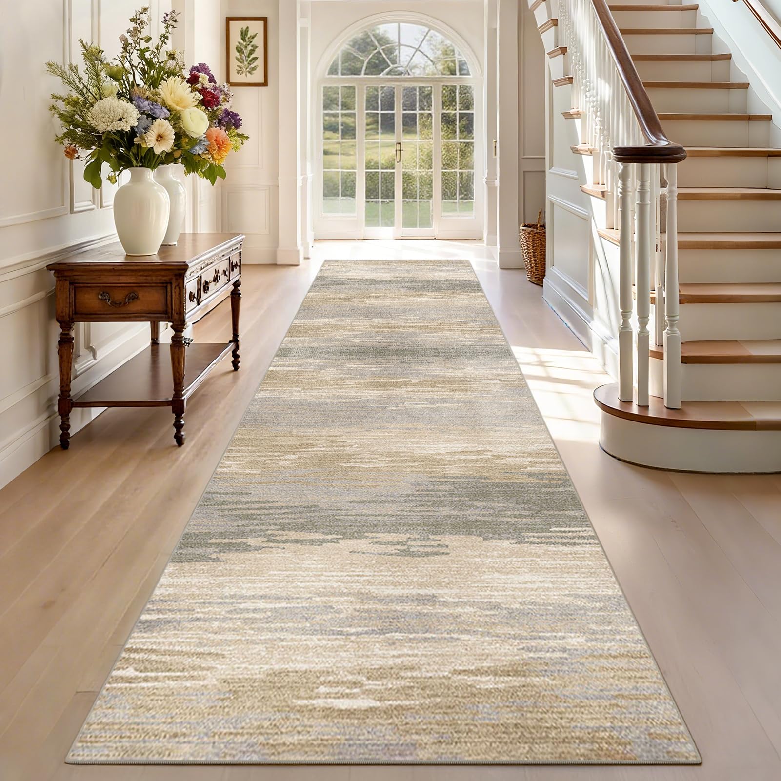 Teppich Läufer Flur rutschfest Küchenteppich Waschbar Flurläufer Teppichläufer Fußmatte 60 x 180 cm Lang Korridor Teppiche Läufer für Küche, Wohnzimmer, Schlafzimmer