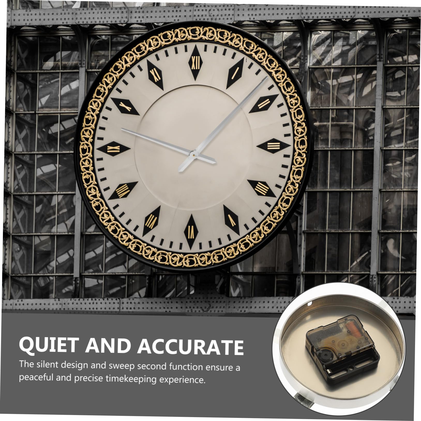 Metall Uhrzifferblatt Ersatz Arabische Zahlen - DIY Quarzuhr Ziffernblatt Gold 41cm