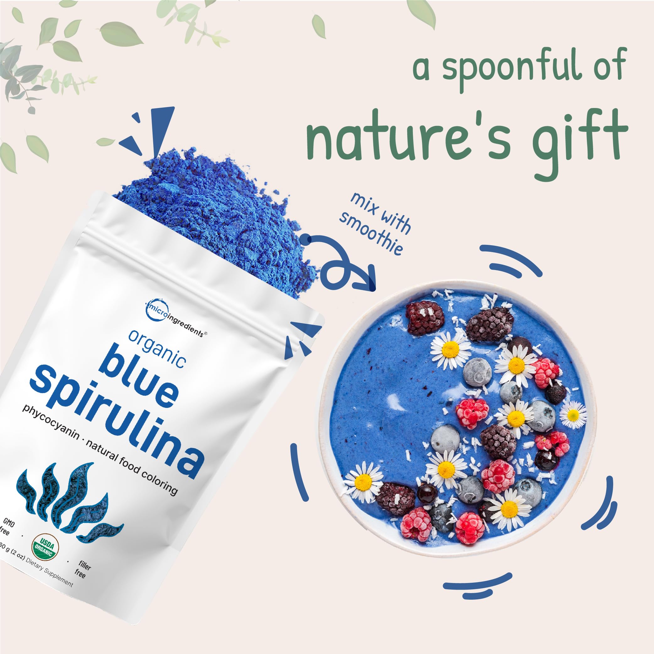 Amazon.com : Organic Blue Spirulina Powder (Phycocyanin Extract 