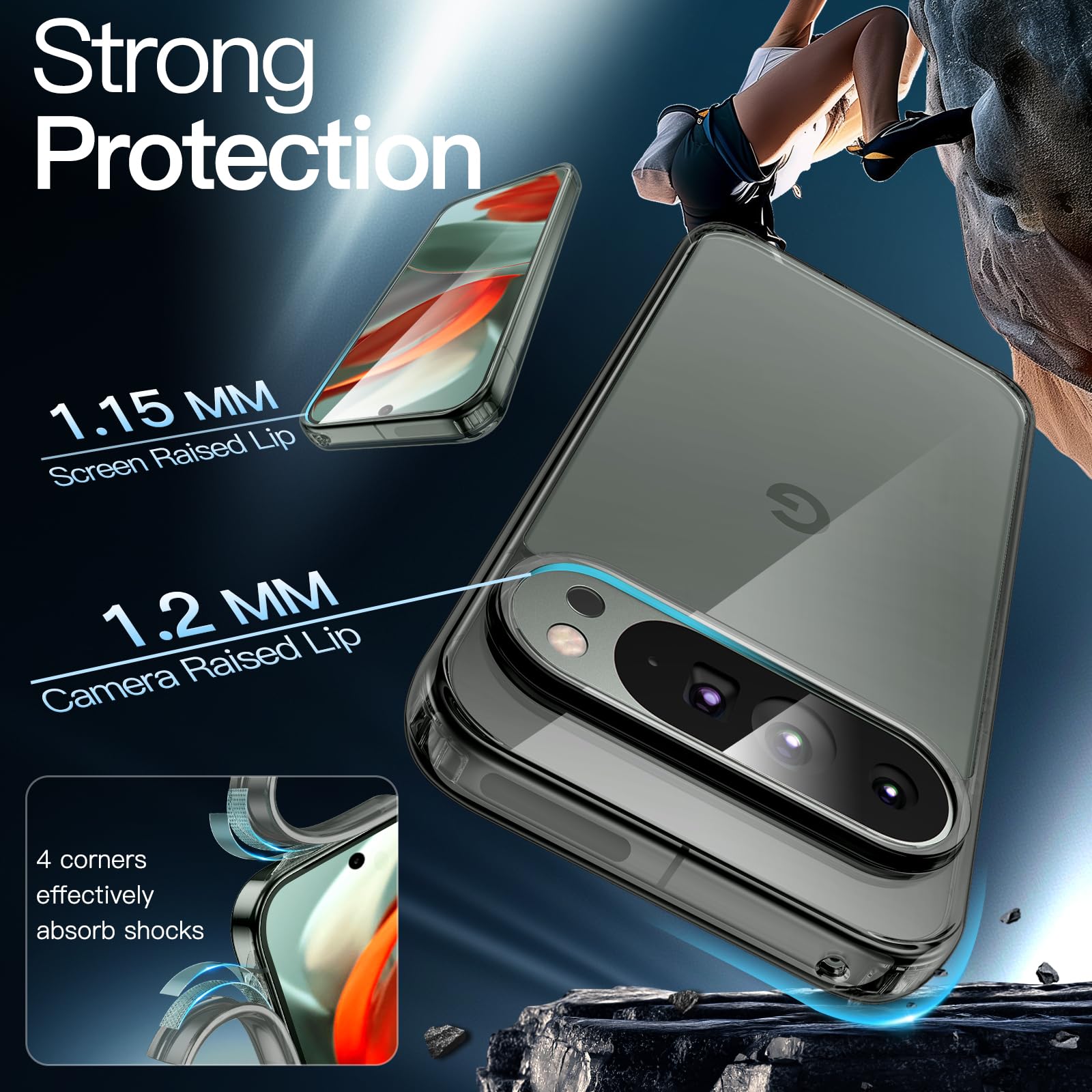 JETech Case voor Nothing Phone 3a, Bumper Hoesje, Krasbestendige Harde