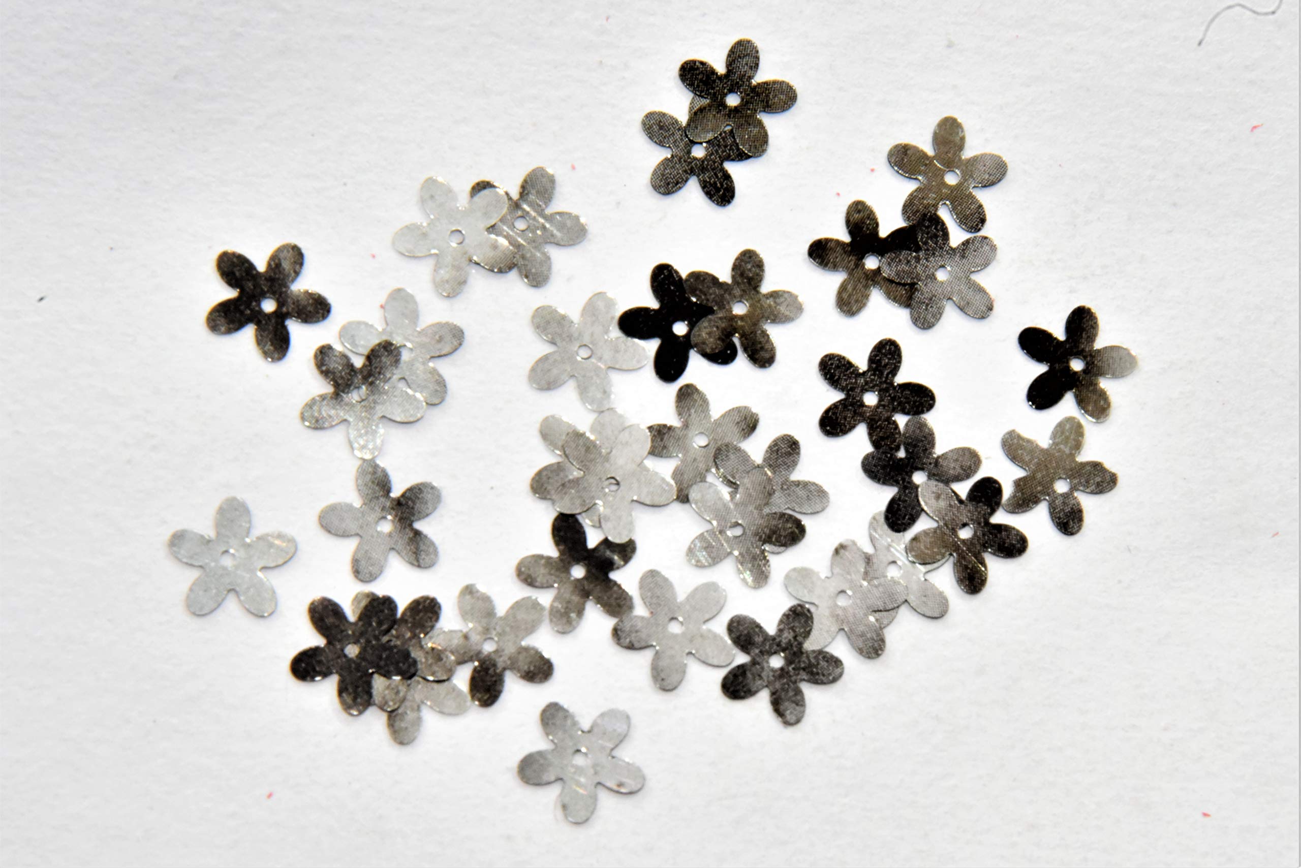 The Design Cart Silver Flower Sequins (10 mm) (Pack of 100 Grams)- for Embroidery, Beading, Arts and Crafts-image-27