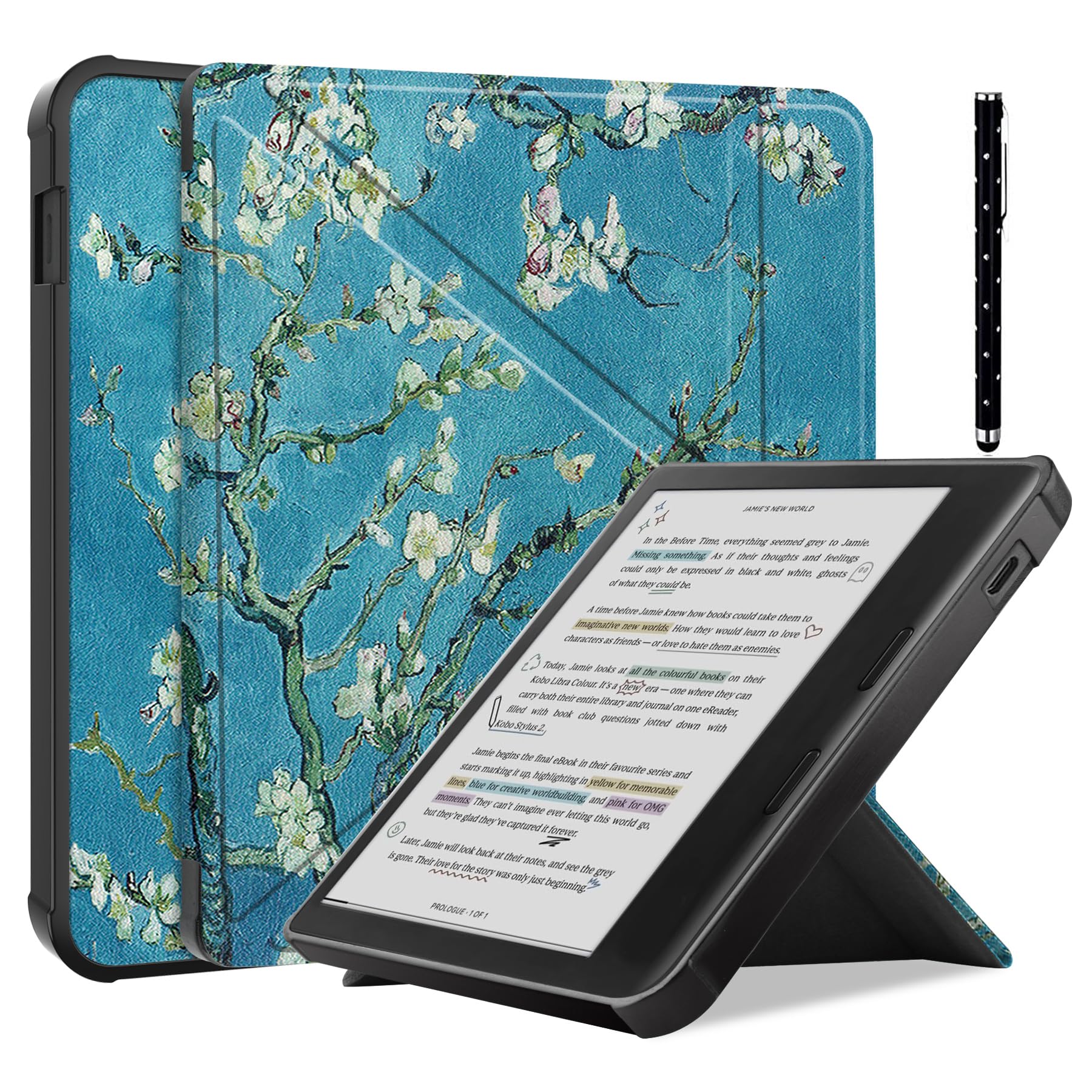 Étui Cuir Pour Kobo Glo HD N437 - Ultra Fin, Rabat Magnétique | Fonction Veille/réveil Automatique, Protection Complète