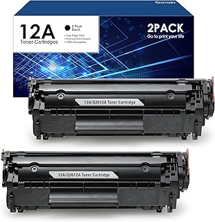 12A Toner Cartridge Replacement for HP 12A Q2612A Compatible with HP Laserjet 1020 1022 1012 1010 1015 1018 1022n 1022NW 3015 3030 3020 3050 3052 3055 M1005 M1319 M1319F Printer（2-Pack，Black）