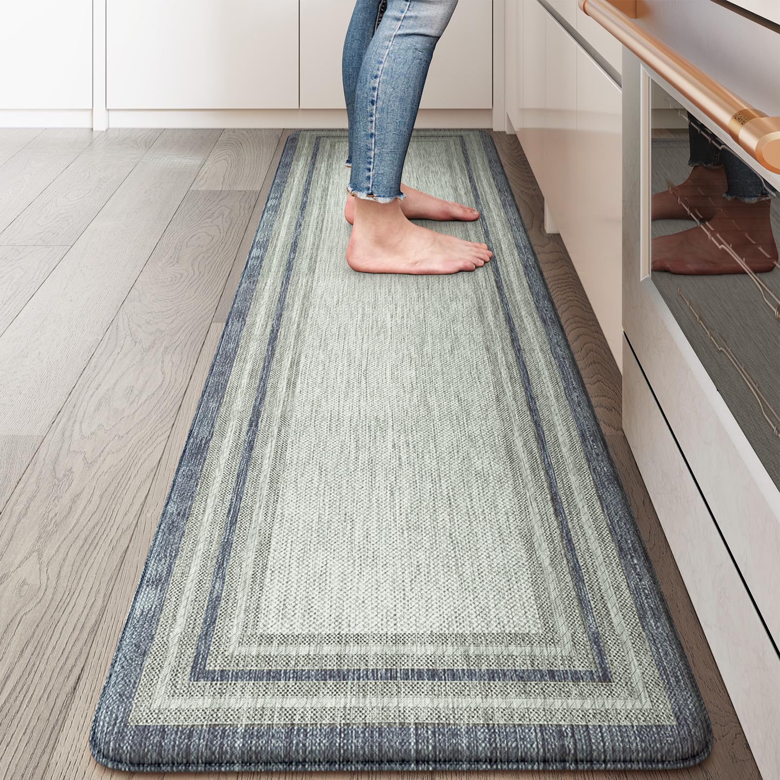 DEXI Kitchen Floor Mats Cushioned Anti Fatigue, 23x86, Large Long Standing Runner Rug Waterproof, Comfort Memory Foam Padded For Front Sink Laundry