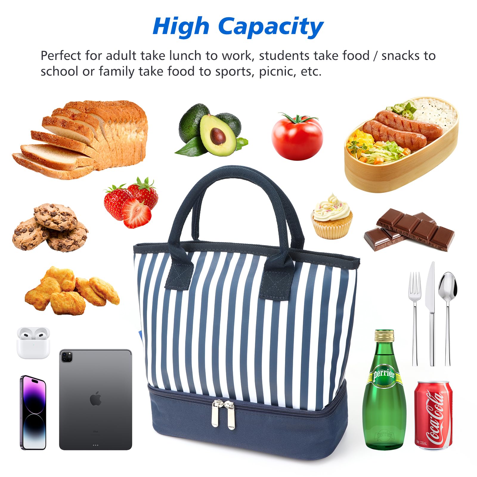 Lunch Bag - Borsa Porta Pranzo Impermeabile - Taglia L – Cilla Le Petit Monde