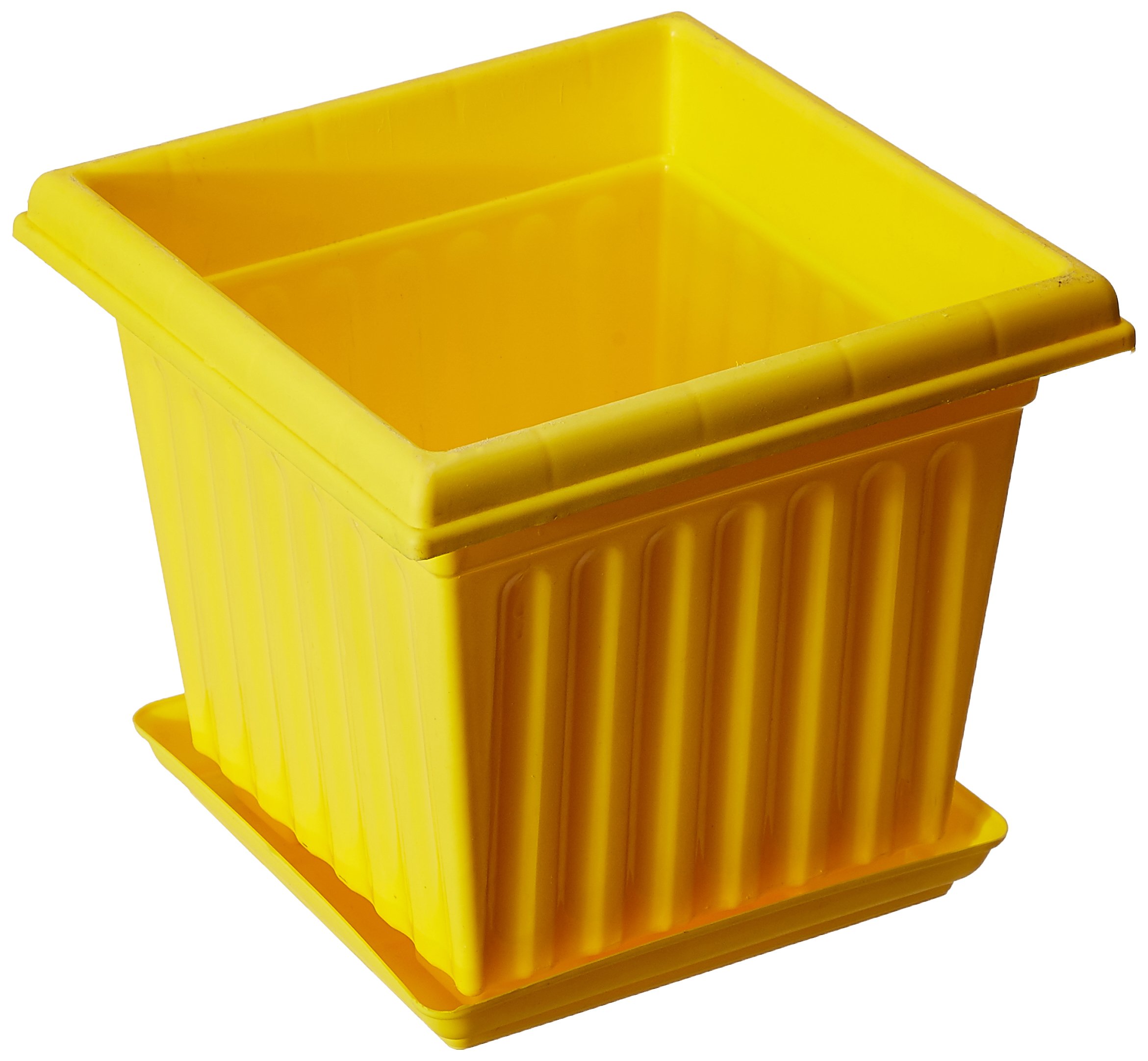 GARDENS NEED Plastic Square Planter with Drip Tray Set (Yellow, 10-inch, Pack of 3 Sets) (B01N5D5SF3) Amazon Price History, Amazon Price Tracker