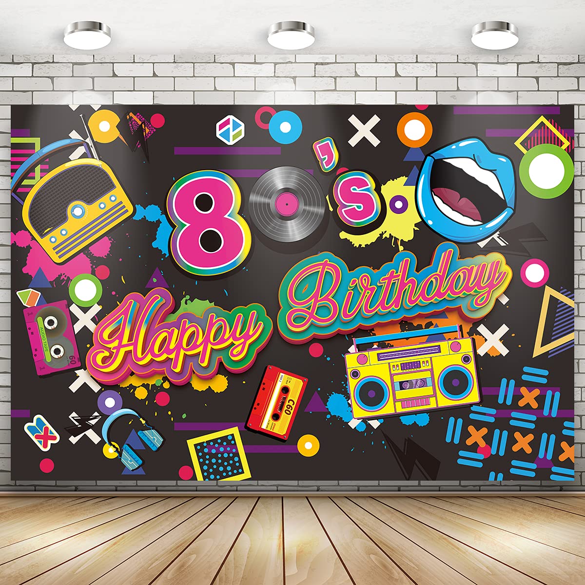 80er Party Dekoration Set, 23-teilig - Inkl. Banner (155x155 Cm) & Foto-Requisiten Für Retro-Party, Geburtstag, Hip-Hop-Theme