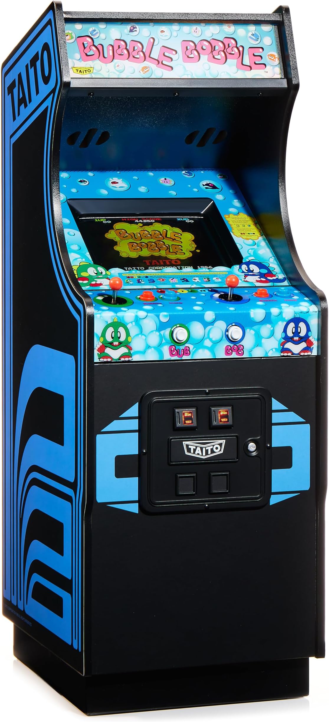 Numskull Quarter Arcades Bubble Bobble Collector's Edition Mini Arcade - 1/4 Scale Authentic Wooden Replica, Original ROM, Rechargeable Battery & 3W Speakers for Retro Enthusiasts