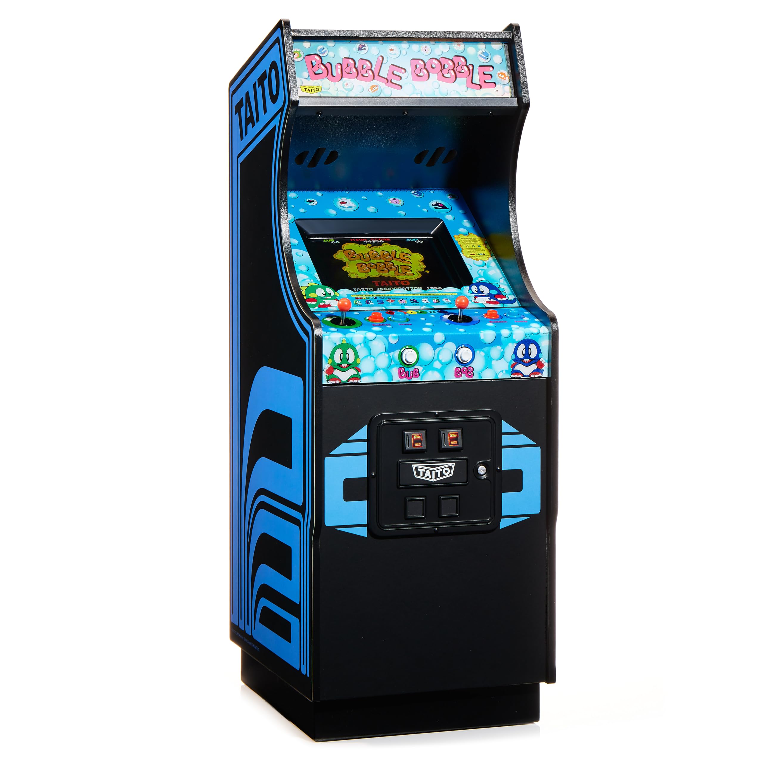 Numskull Quarter Arcades Bubble Bobble Collector's Edition Mini Arcade - 1/4 Scale Authentic Wooden Replica, Original ROM, Rechargeable Battery & 3W Speakers for Retro Enthusiasts
