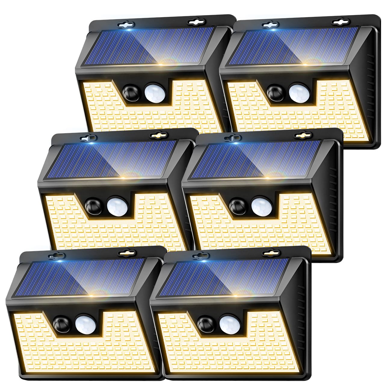 kolpop Luz Solar Exterior potente Blanco frío, [6 Paquete/3 Modos] focos led exterior solares 140 LED, Luz solar exterior con sensor de movimiento Impermeable IP65 foco solar para terraza — view 10