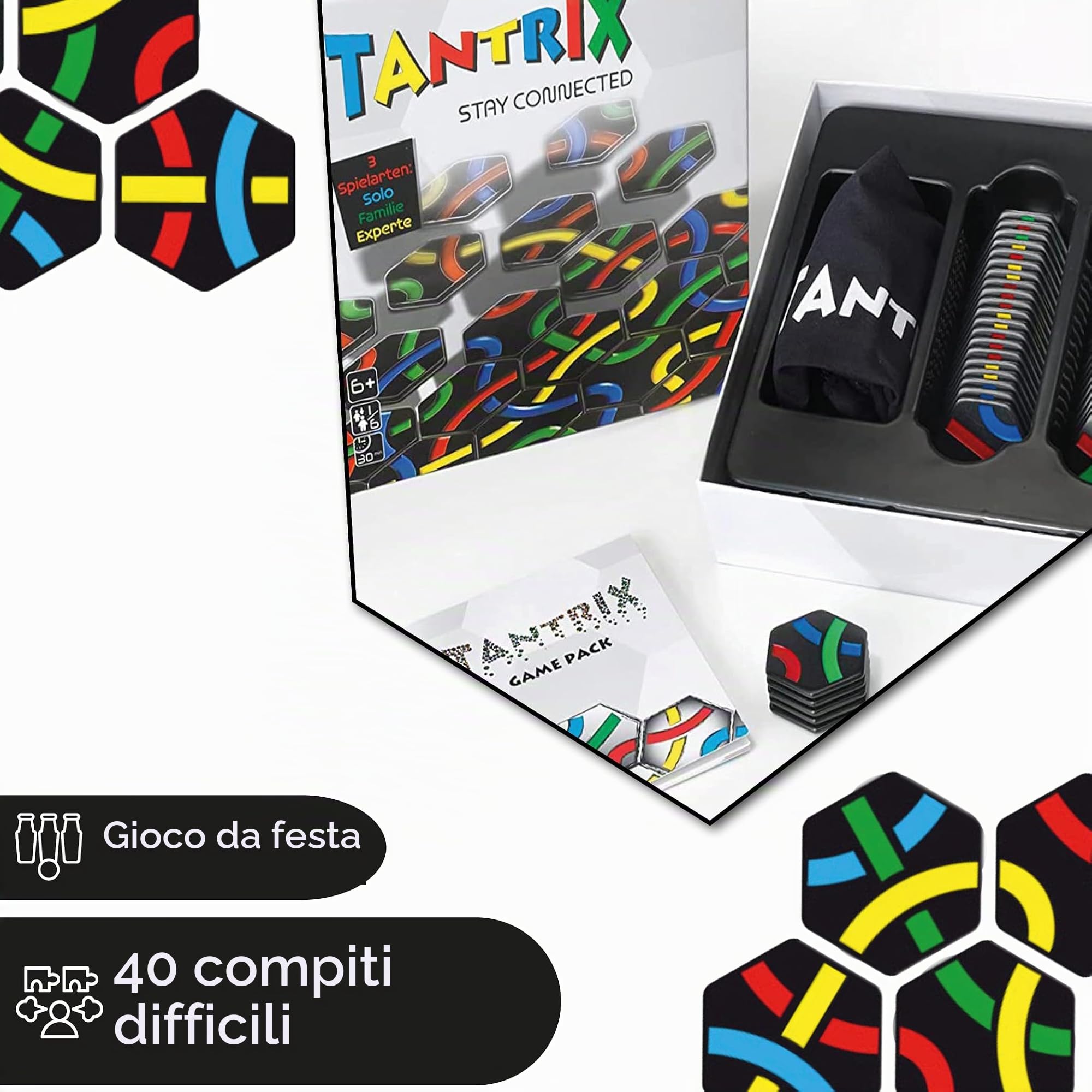 Tantrix Gioco da Tavolo Strategia, Famiglia 1-6 Giocatori 7+