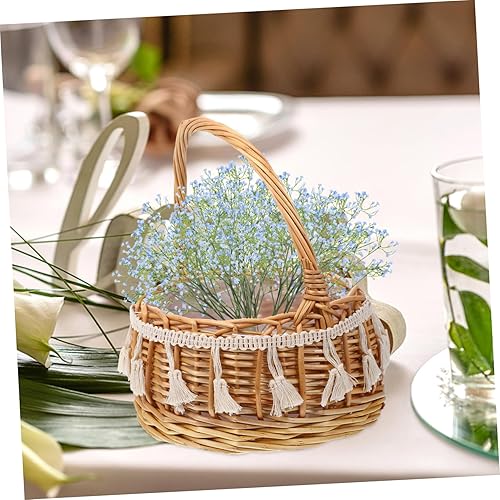 Miniatura 6 de Cabilock 3 piezas de flores de sauce decoración de ratán pequeñas cestas de madera cesta de huevo de Pascua cesta de mimbre hecha a mano maceta