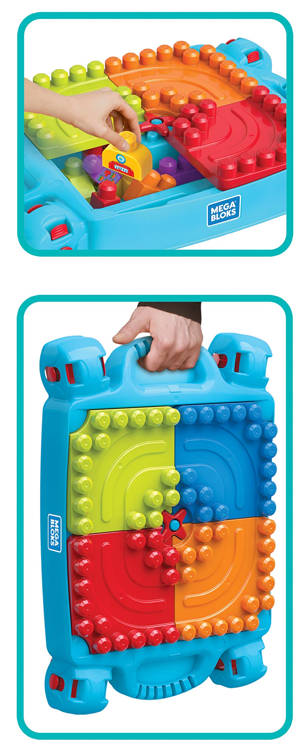 MEGA BLOKS Bauset - Spielend leicht Logik und Zahlen lernen - Spieltisch zum Fördern der motorischen Fähigkeiten, Lernspielzeug für Kleinkinder, FGV05