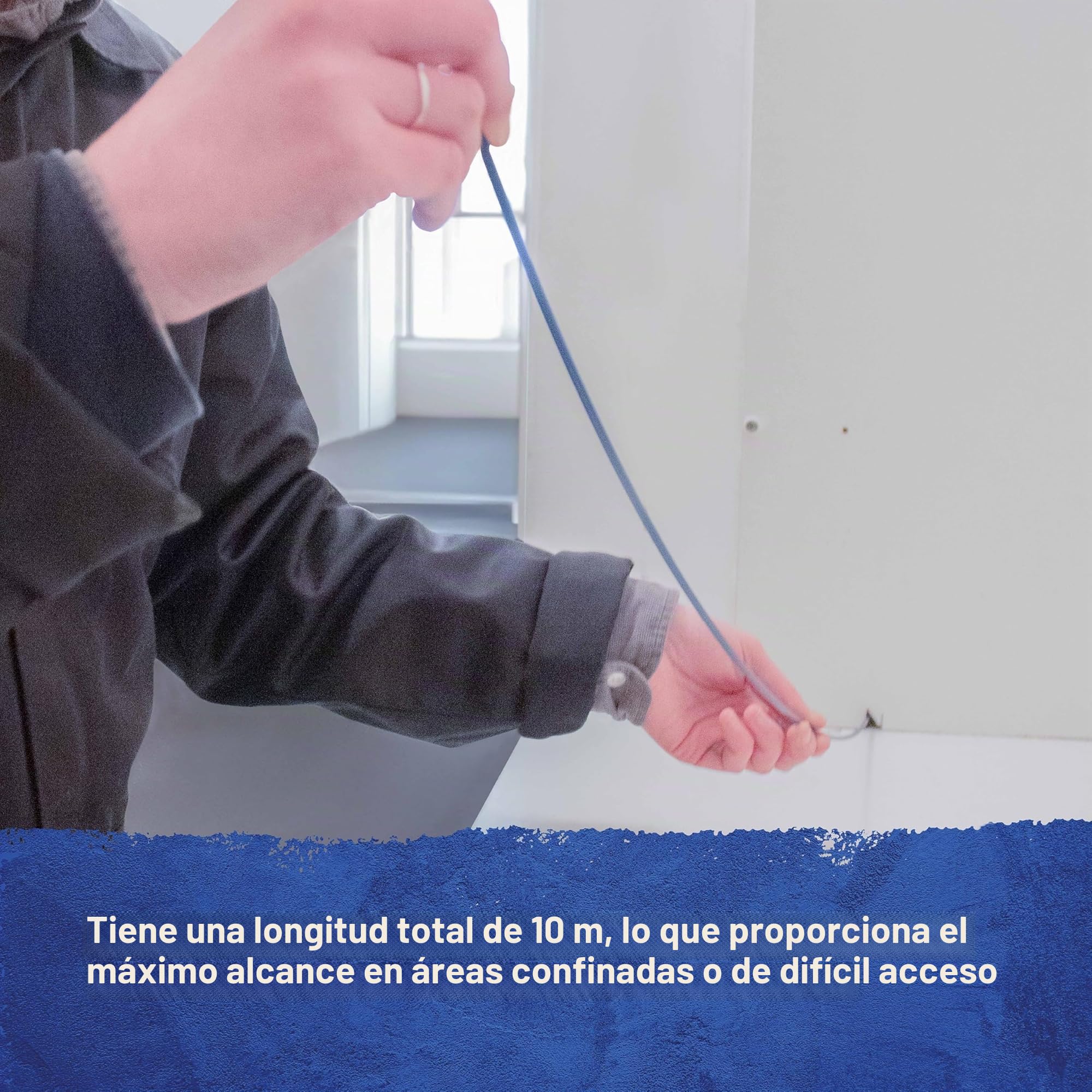 Kit de tire-câbles Faithfull – 10 mètres, 4 mm de diamètre – Kit de 15 pièces comprenant 10 tiges en fibre de verre de 1000 mm, un tire-câble de traction et un tube de rangement