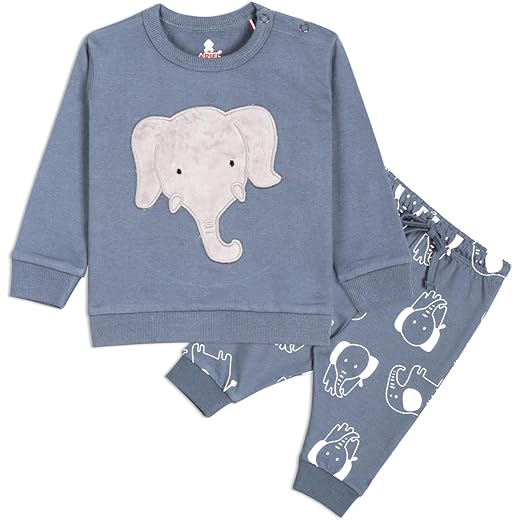 Real Basics Unisex Cotton Fleece Full Sleeve Track Suit for Boys & Girls