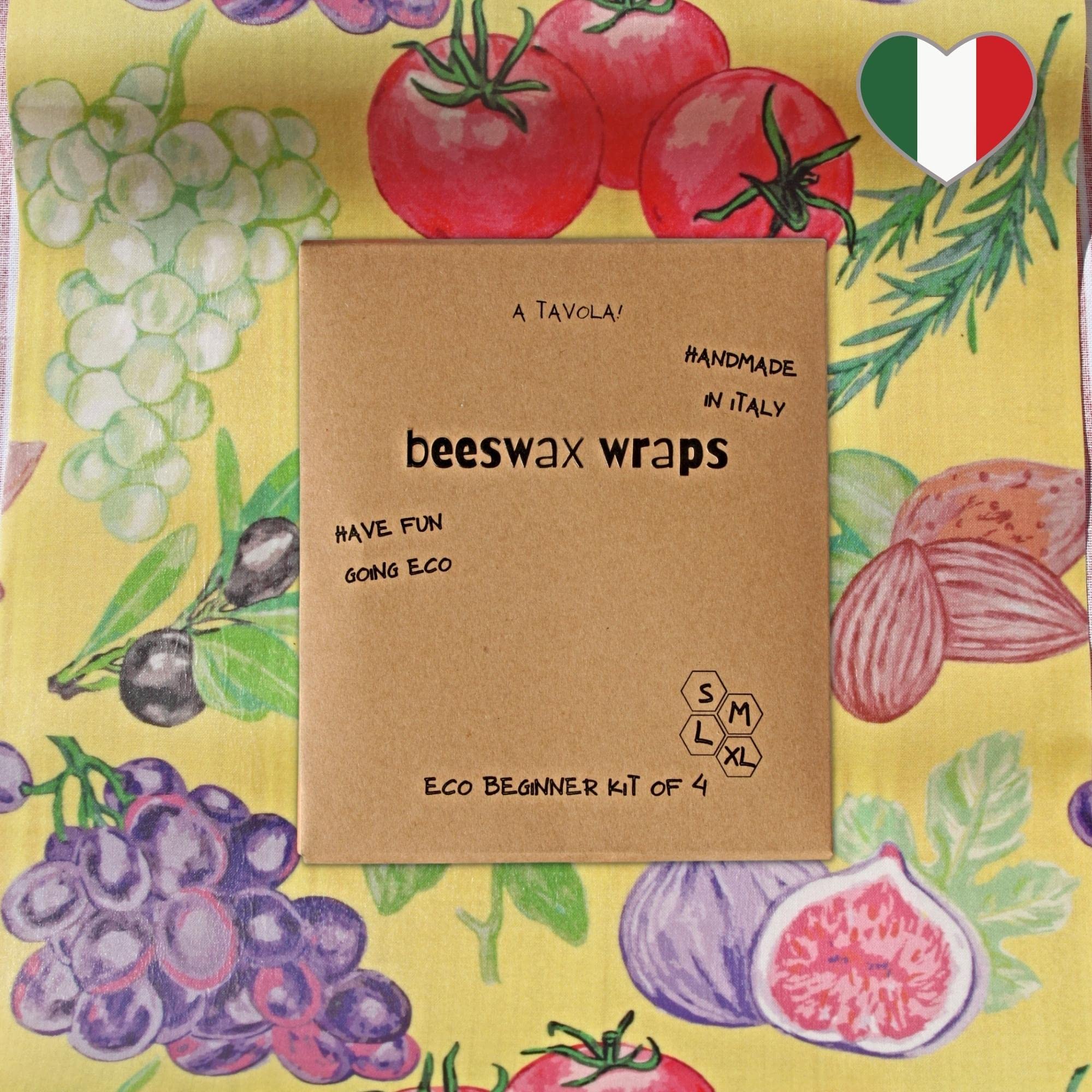 8 Involucri Cera D'Api Riutilizzabili - Per Conservazione Alimenti, Cotone Biologico