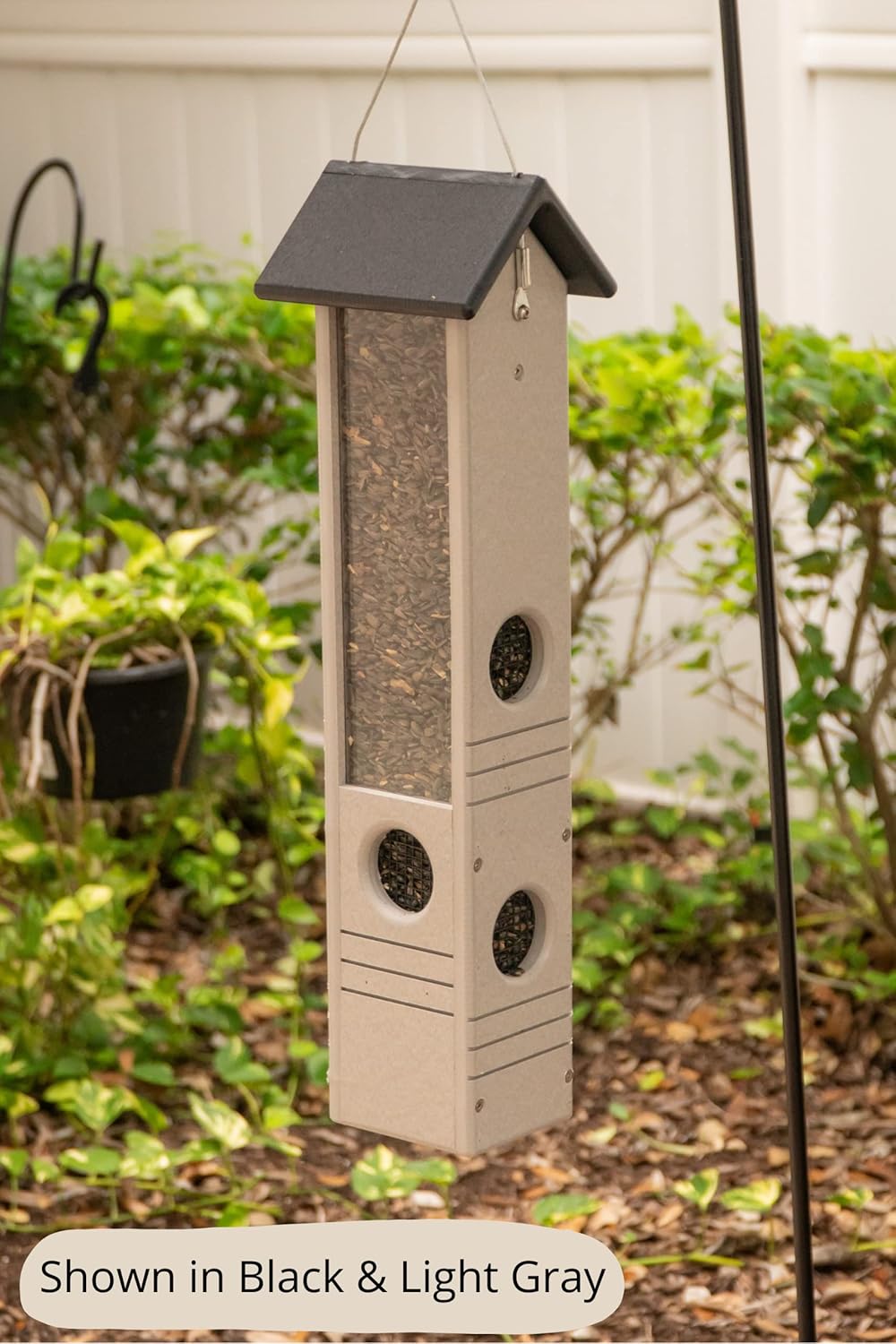 DutchCrafters Plastic Poly Ultimate Black Oil Sunflower Seed Bird Feeder, Outdoor Hopper Bird Feeder for Wild Birds - Amish Made in America (Turf Green & Bright Cedar)