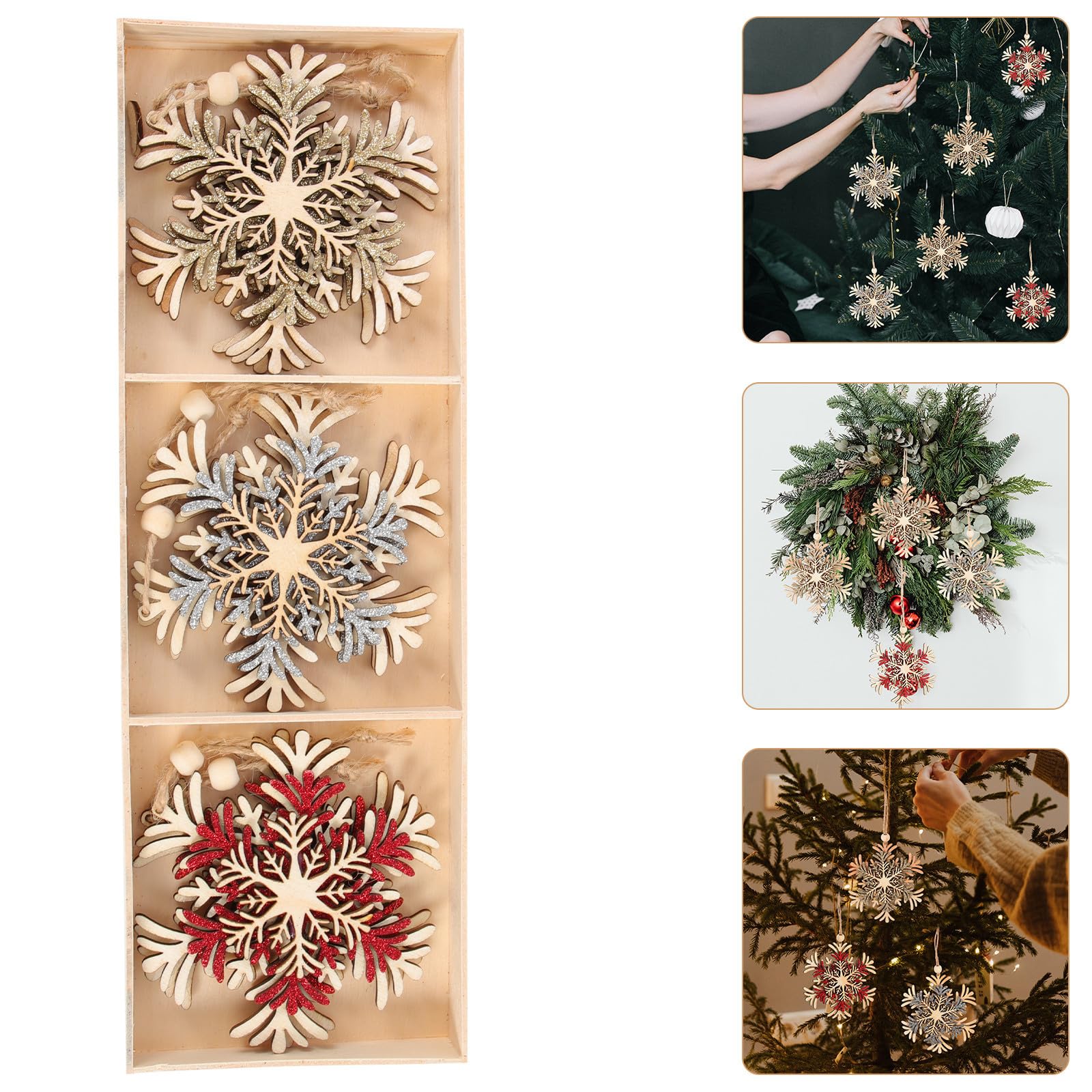 Didiseaon 30 Stück Weihnachtsbaum Hängedekorationen, mit Verstellbarer