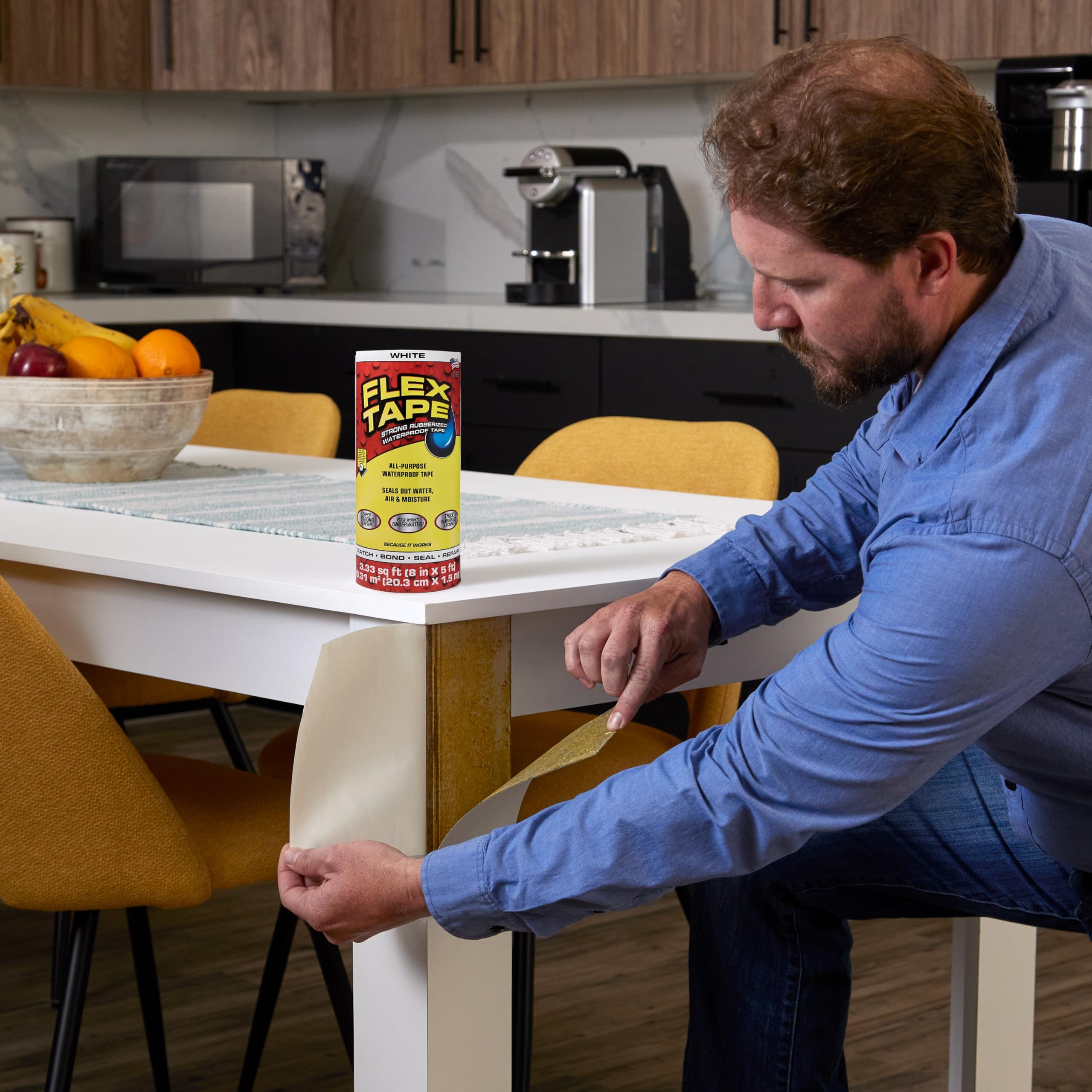 Flex Tape, Ruban adhésif imperméable en caoutchouc souple épais 20,3 cm x 1,5 m – Joint et patch les fuites, fonctionne sous l'eau, projets d'intérieur et d'extérieur – Réparation de toiture et de