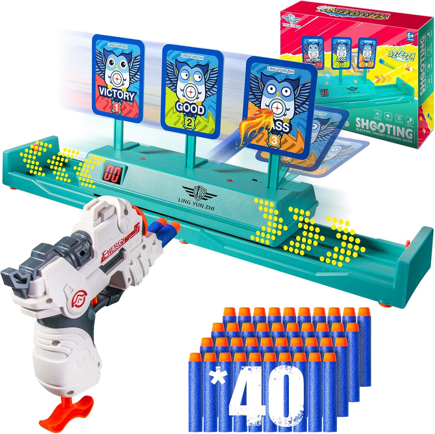 Cible Électronique Nerf à Réinitialisation Automatique - Jeu De Tir Avec Sons Et Lumières - Enfant 5-10 Ans