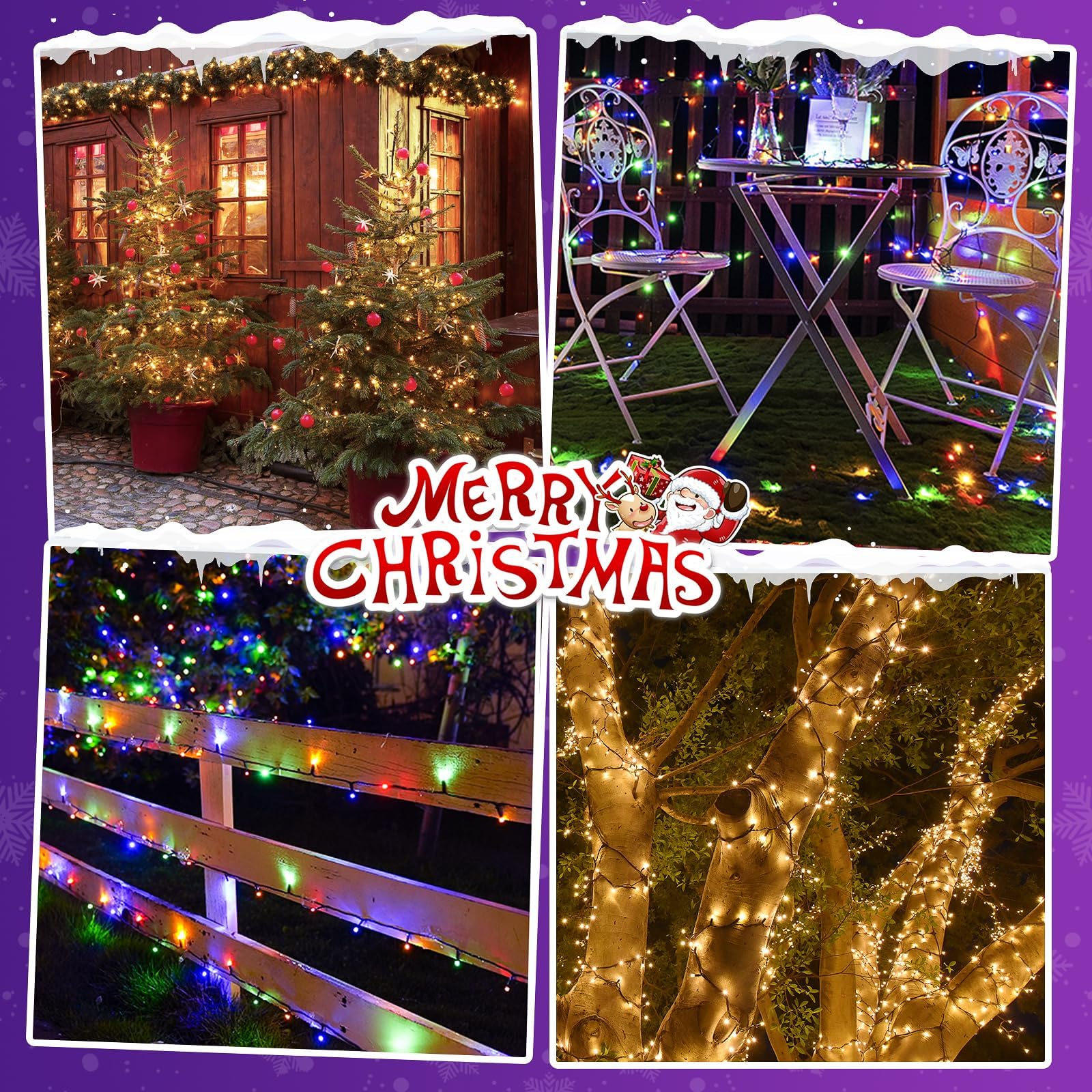 GlobaLink Weihnachts-Lichterkette 100M 1000LED warmweiß/bunt | 11 Modi, dimmbar, mit Fernbedienung und Timer, für Weihnachtsbaum und Dekoration