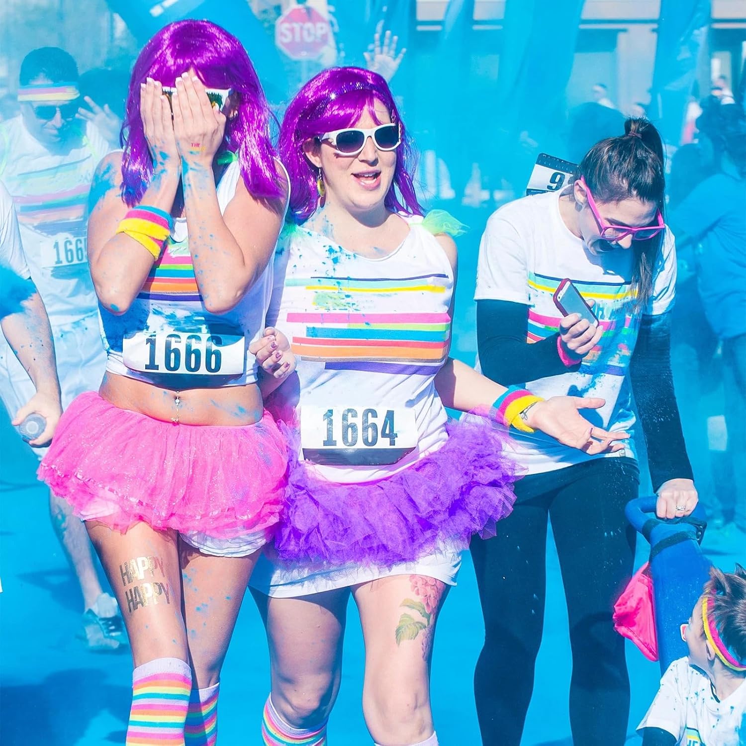 Handepo 9 Pcs Mardi Gras Adult Tutu Skirts for Women 5 Layered Tulle Classic Lady 80's Dance Short Ballet Skirt 9 Colors - Image 2