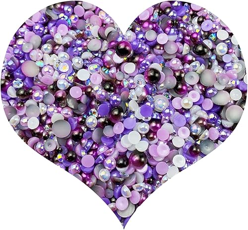 Diamantes de imitación de resina para manualidades, 8800 piezas de diamantes de imitación de media perla de 3450.236 in de tamaño mixto para tazas,