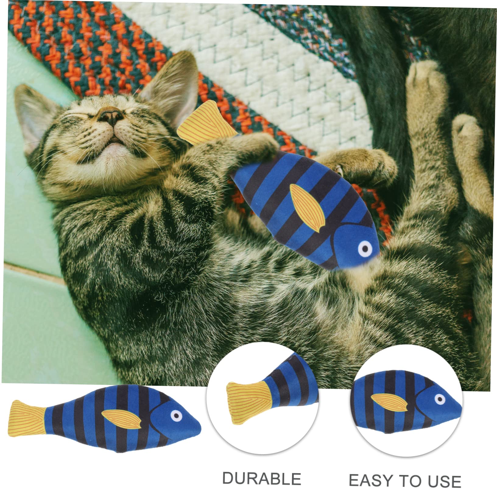 SUPVOX Jouet à Mâcher Poisson pour Chat à l'herbe à Chat Naturelle Peluche Légère Taille Moyenne Intérieur Divertissement Chaton