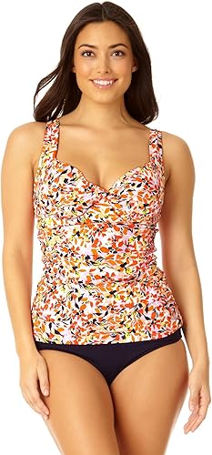 Miniatura 8 de Anne Cole Top tankini bandeau con nudo frontal con giro en vivo