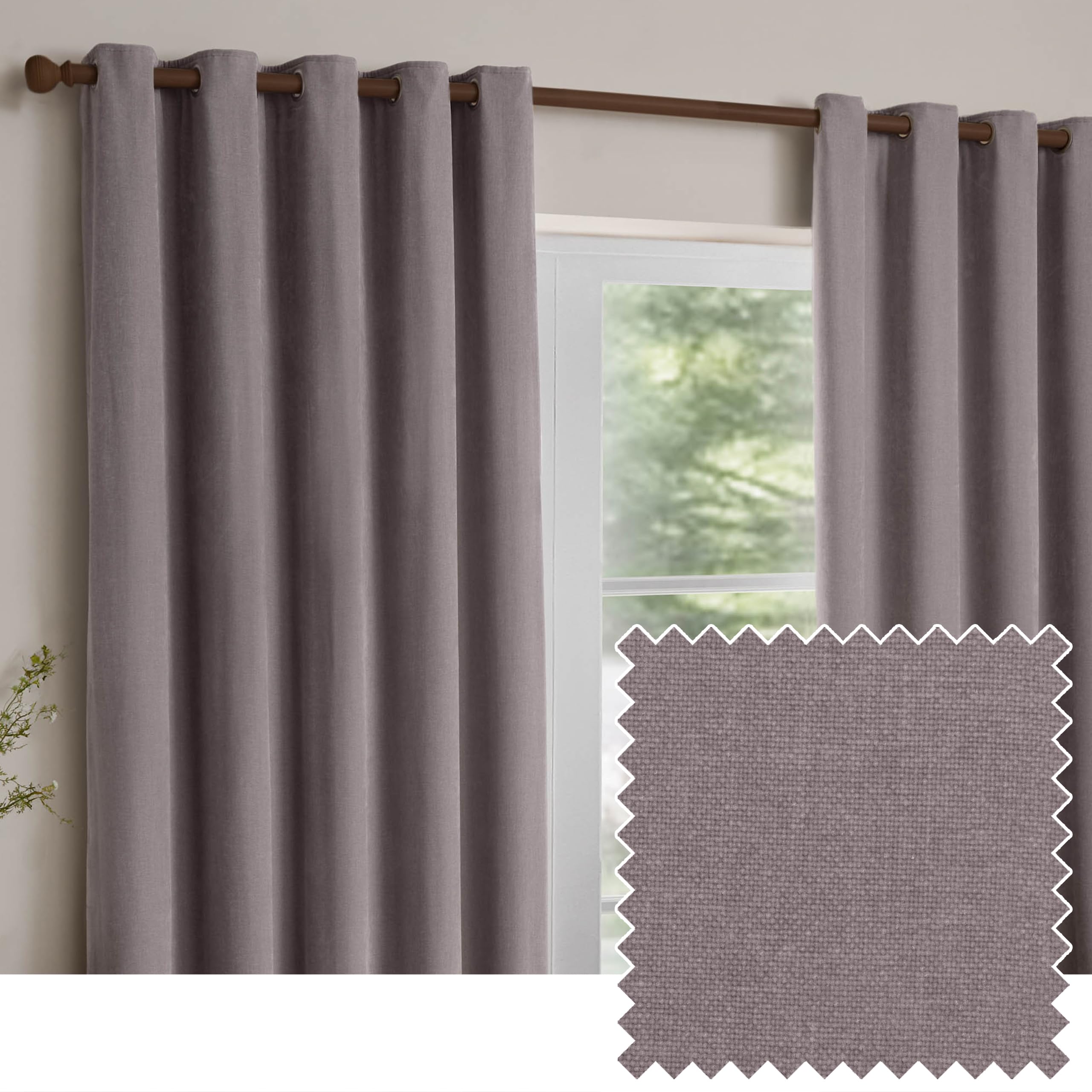 Yard Heavyweight Chenille Eyelet Curtains