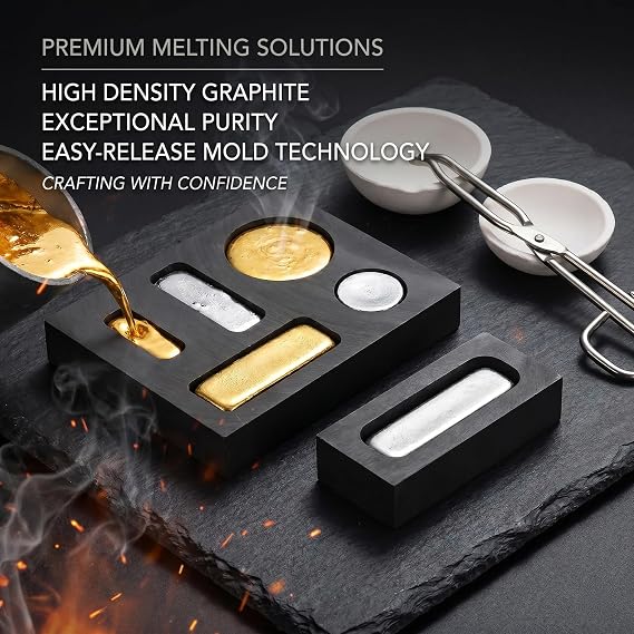 Graphite Metal Melting Casting Kit: Small Mold for Gold Silver Copper