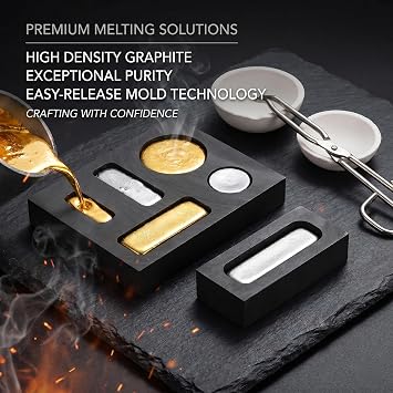 Graphite Metal Melting Casting Kit: Small Mold for Gold Silver Copper