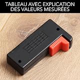 Takit Testeur de Piles numérique pour AA, AAA, C, D, PP3, 9V, 1.5V, Piles Bouton - Fonctionne sans Pile - Garantie 5 Ans - Marque Française - 5
