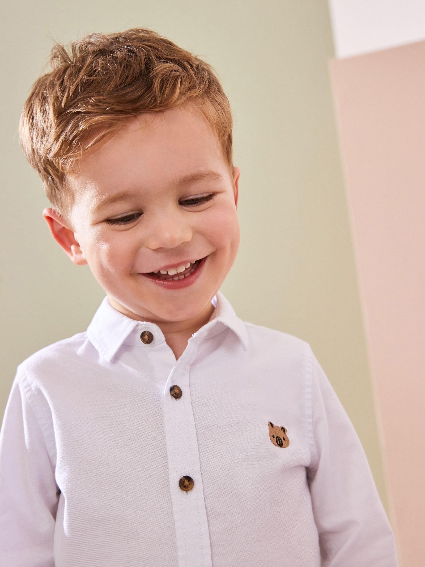 NEXT Garçon Chemise Oxford à Manches Longues White Character 18 Mois-24 Mois