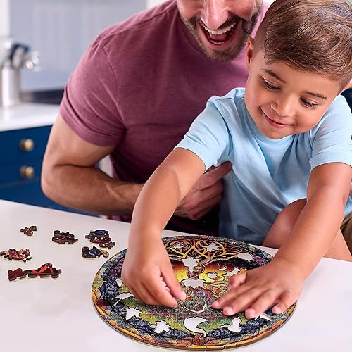 Miniatura 7 de CHEROSIN Rompecabezas de madera de 338 piezas para adultos, rompecabezas de madera de árbol avanzado de forma única para adultos, rompecabezas de