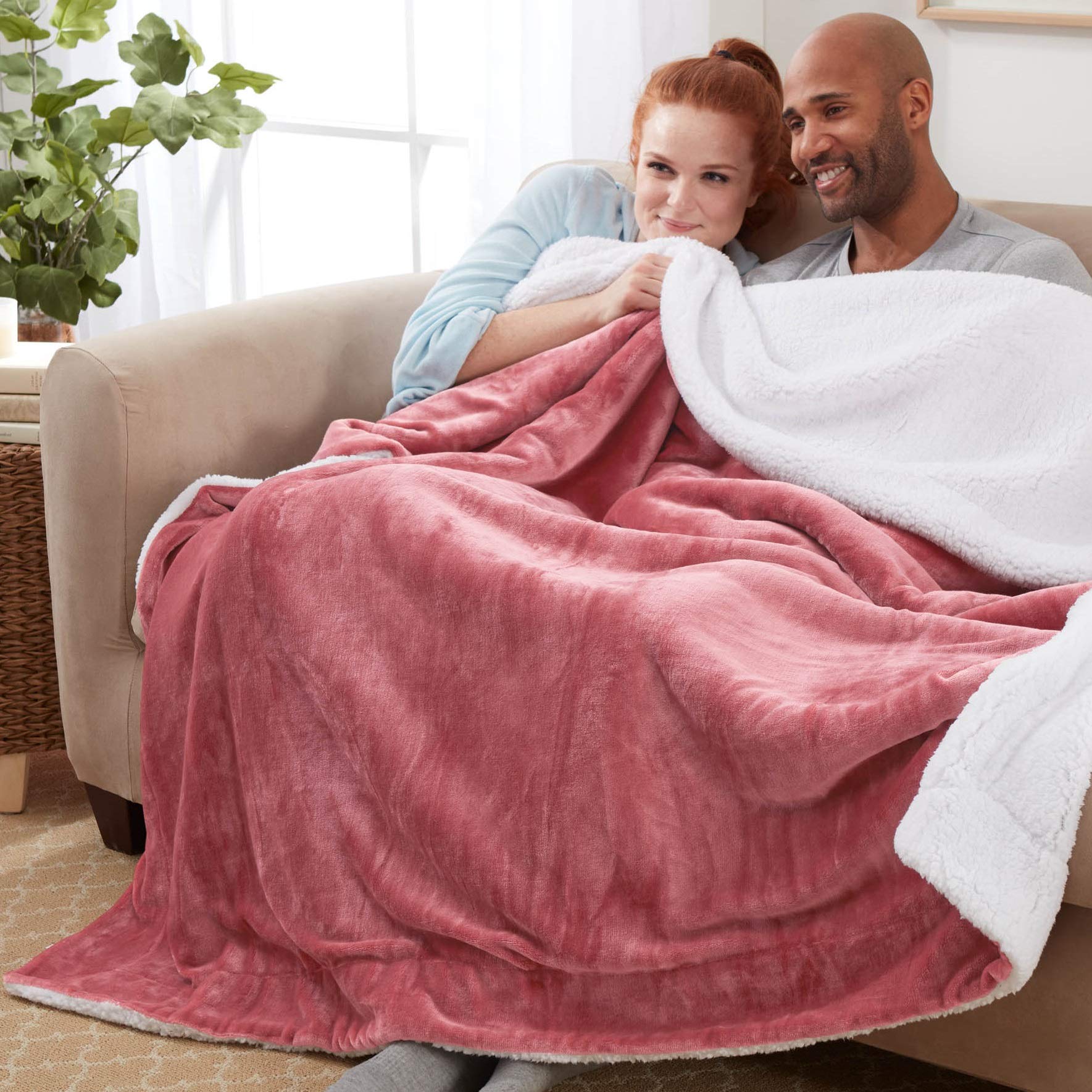 Genteele Sherpa Blanket 90 X 90 Inch Fuzzy Super Soft Desertcart