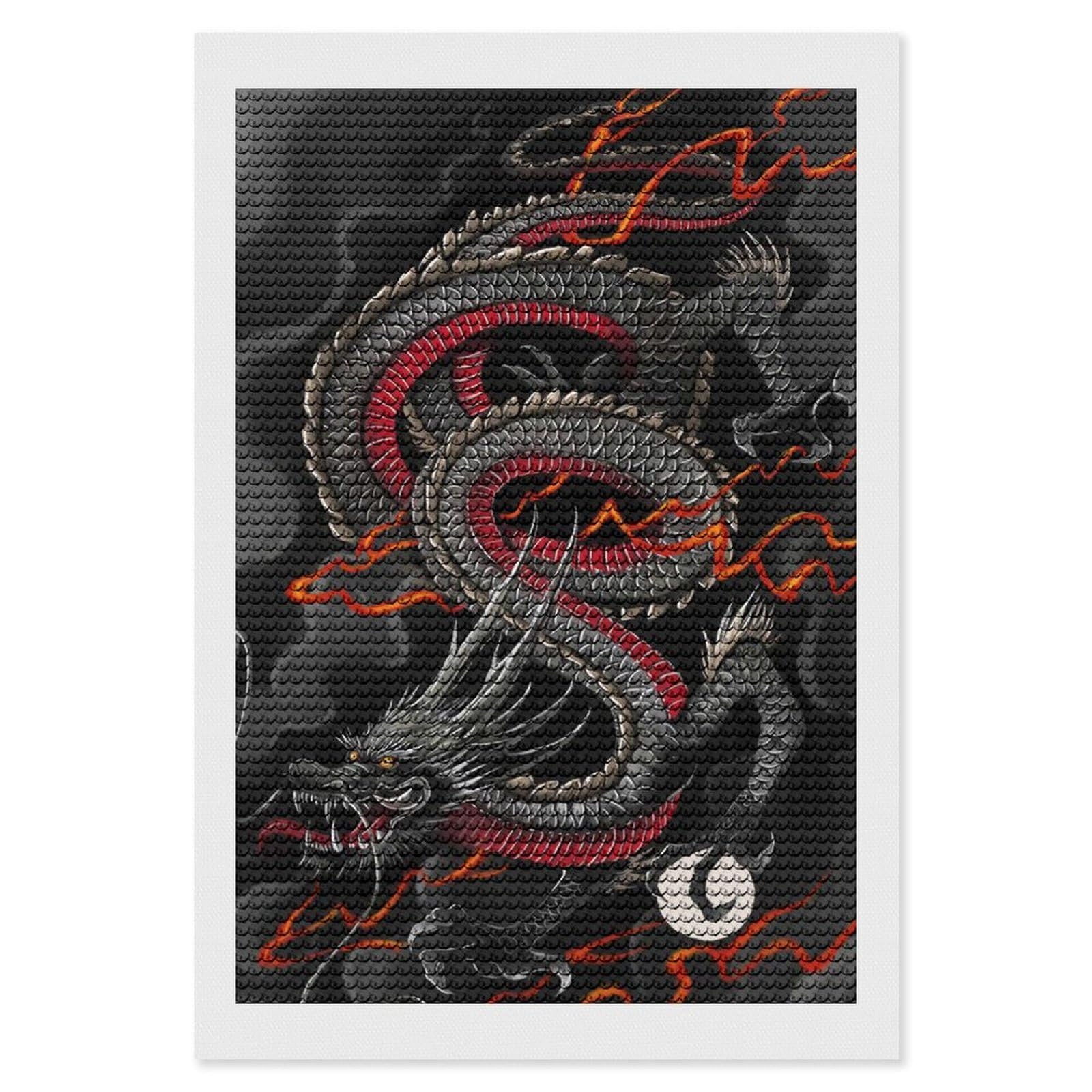 Nclqvjxzkhw Style Dragon Diamond Art Painting For Adult Round Diamonds Pictures Arts Crafts Home Wall Decor 8"X12"