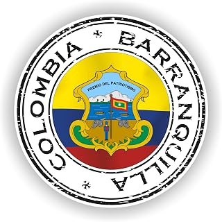 1x Colombia Barranquilla 01 Round Vinyl Waterproof Sticker - 20cm / 7.9inches