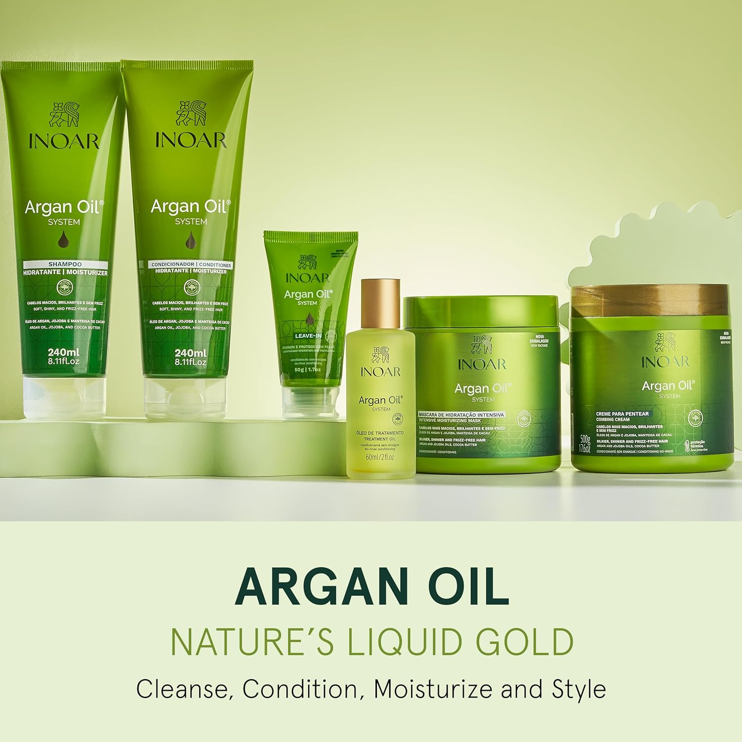 INOAR Argan Oil Hair Mask Hidratante Deep Moisture & Repair Treatment, 17.64 Fl Oz - Image 6