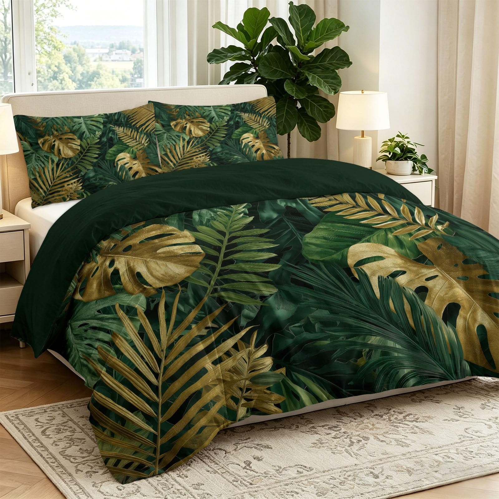 Biancheria da letto moderna e leggera, di lusso, 180 x 200 cm, reversibile, in microfibra, con chiusura lampo e 2 federe da 80 x 80 cm