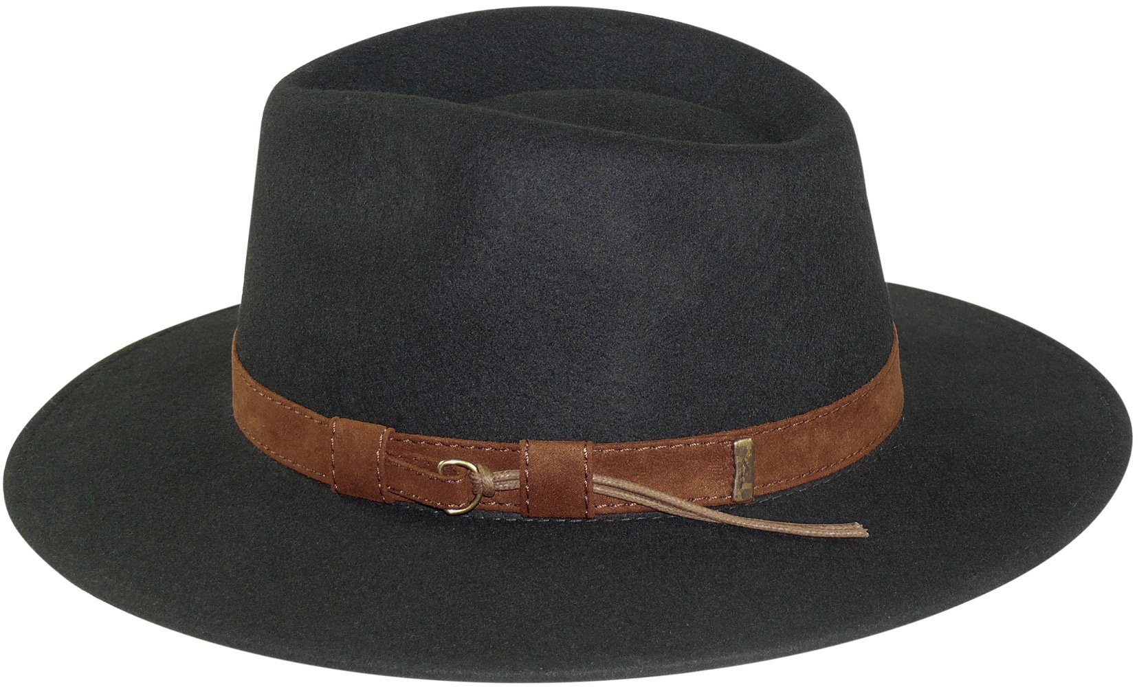 Harrys-Collection, Cappello a tesa larga, pieghevole, con ampia fascia marrone di tessuto, disponibile in 3 colori
