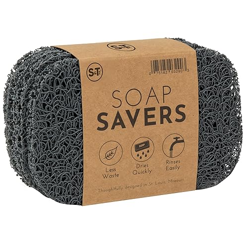 ST INC Protector de jabón sin BPA para cocina y baño paquete de 4 color gris oscuro ST INC Protector de jabón sin BPA para cocina y baño paquete de 4 color gris oscuro