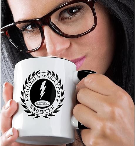 Miniatura 2 de 3dRose Worlds Greatest Electrical Engineer Award Fun Job Pride Work Gifts - Taza de dos tonos, 11 onzas, color negro Negro -,negro