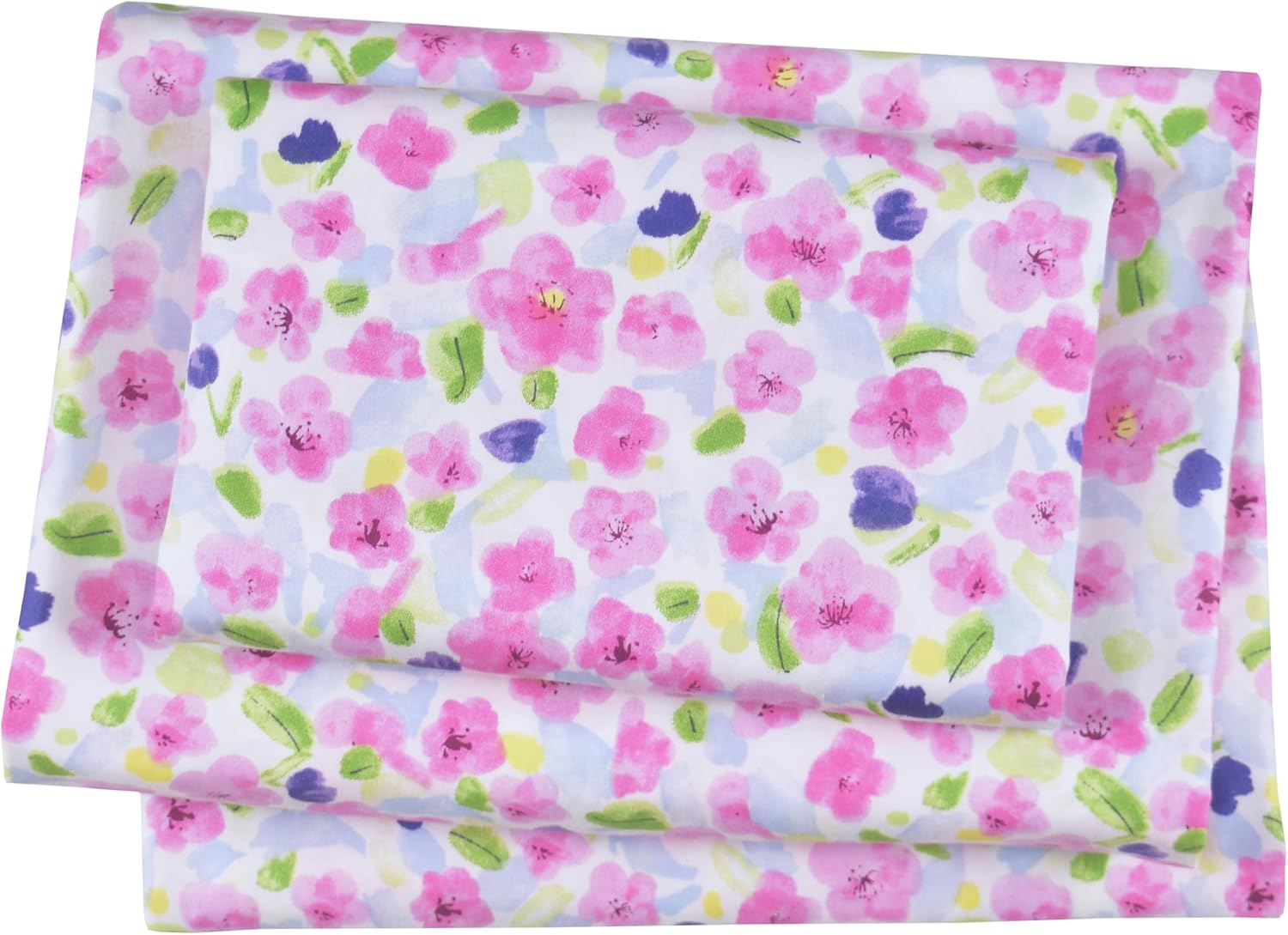 J-pinno Butterfly Rainbow 100% Percale Cotton 3 Pieces Crib Sheet Set for Toddler Boys Girls, Flat Sheet Fitted Sheet and Pillowcase, Cozy Breathable Unisex Nursery School Cartoon Bedding Set