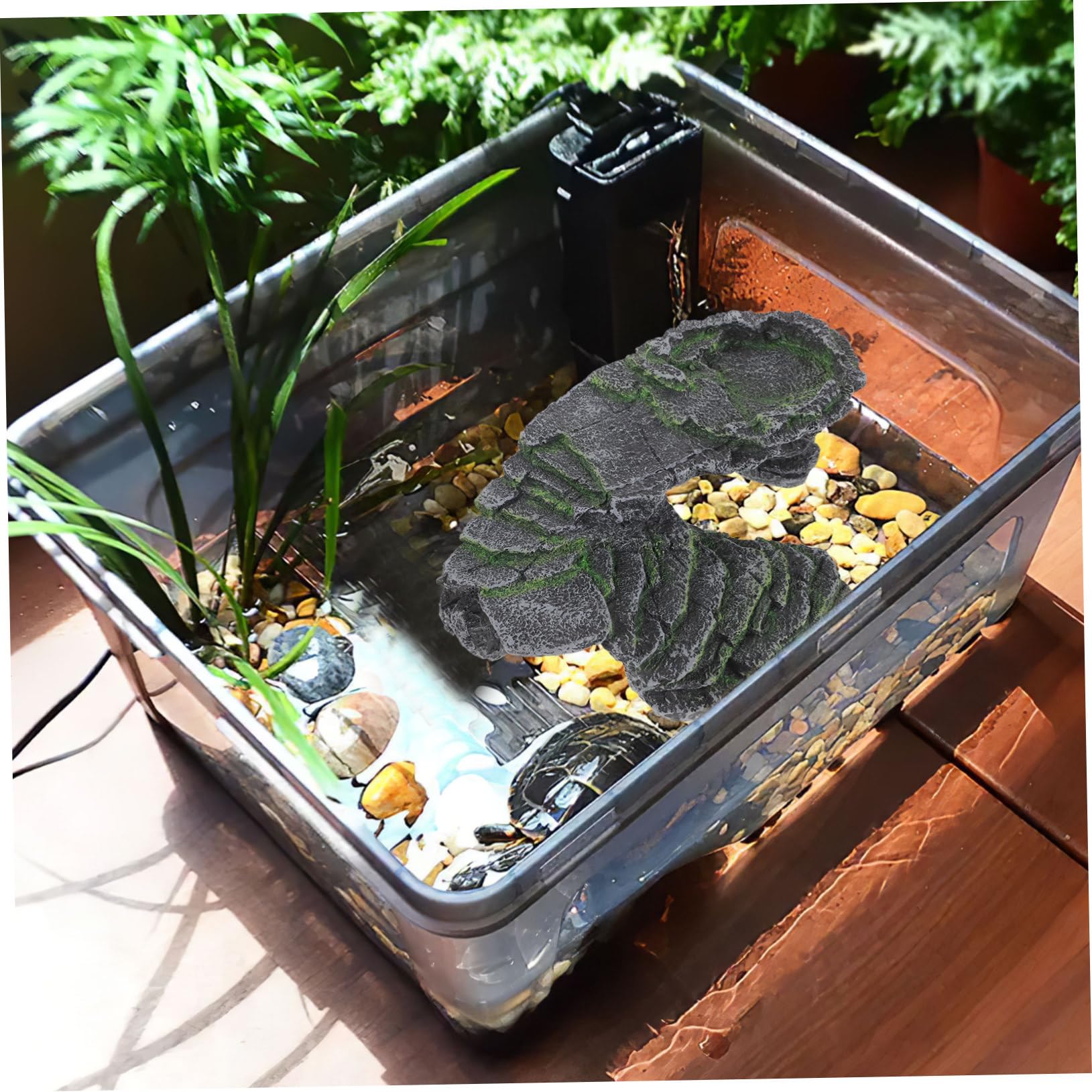 Terraza del Tanque De Tortugas Plataforma para Tomar para Reptiles Adorno De Hábitat para Tortugas Acuáticas