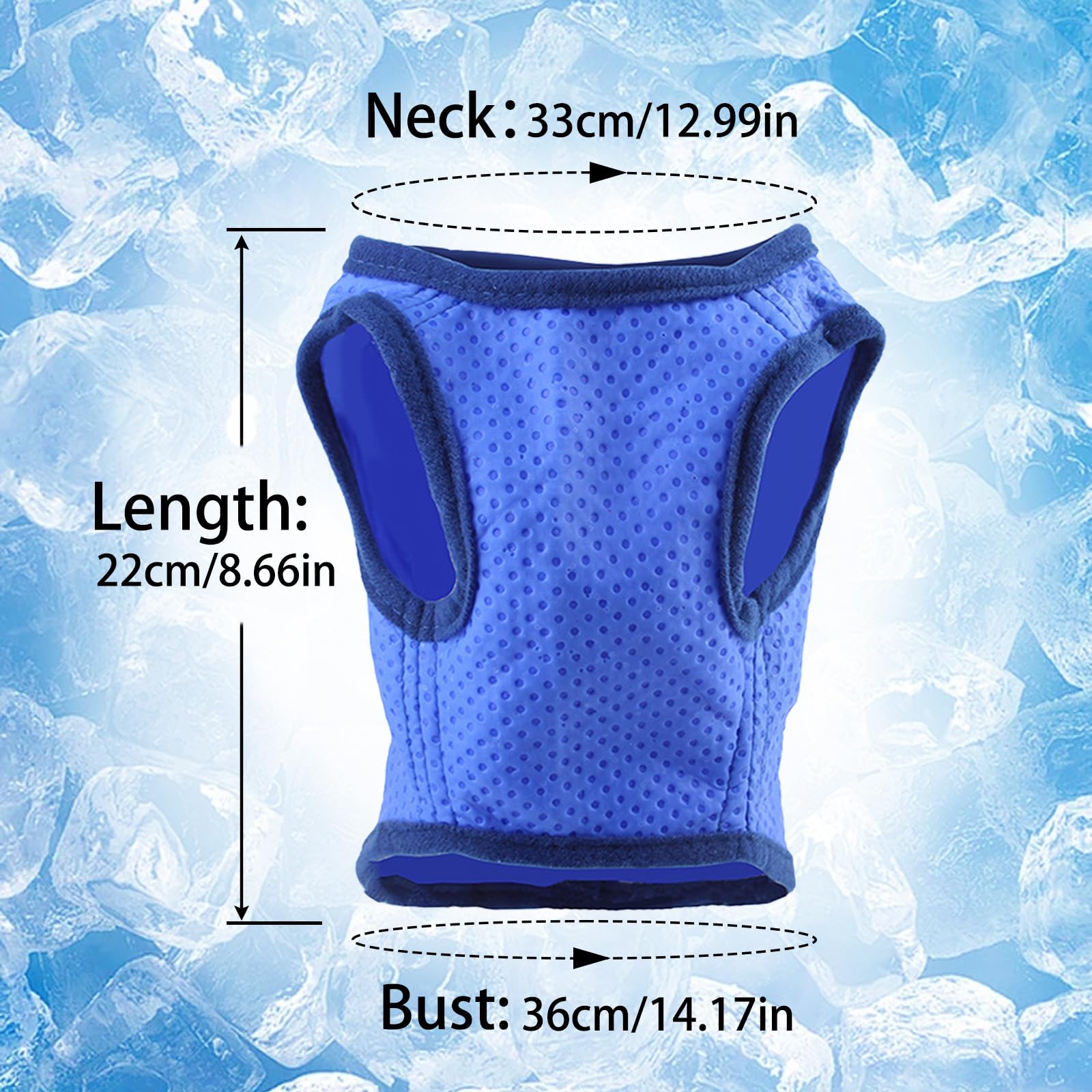 Kühlweste Hund, Blau Kühlende Hundejacke Licht Atmungsaktiver, Sommer Cool Bequem Hunde Kühlweste für Kleine Hunde Aktivitäten Draußen Wandern Training, S