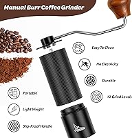 Vista 5 de Molinillo de café manual, molinillo de café de manivela para expreso, prensa francesa y vertido, molinillo de café portátil para acampar y viajar