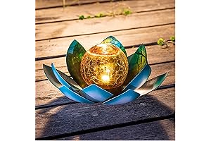 Huaxu Solar Light Outdoor Metal Glass Decorative Waterproof Garden Light LED Lotus Flower Table Lamp