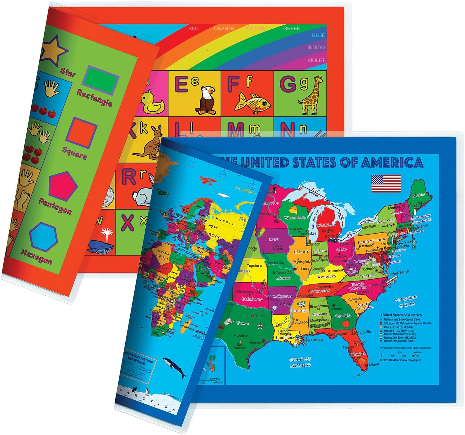 Tot Talk Human Body Educational Placemat for Kids, Washable and LongLasting, Double