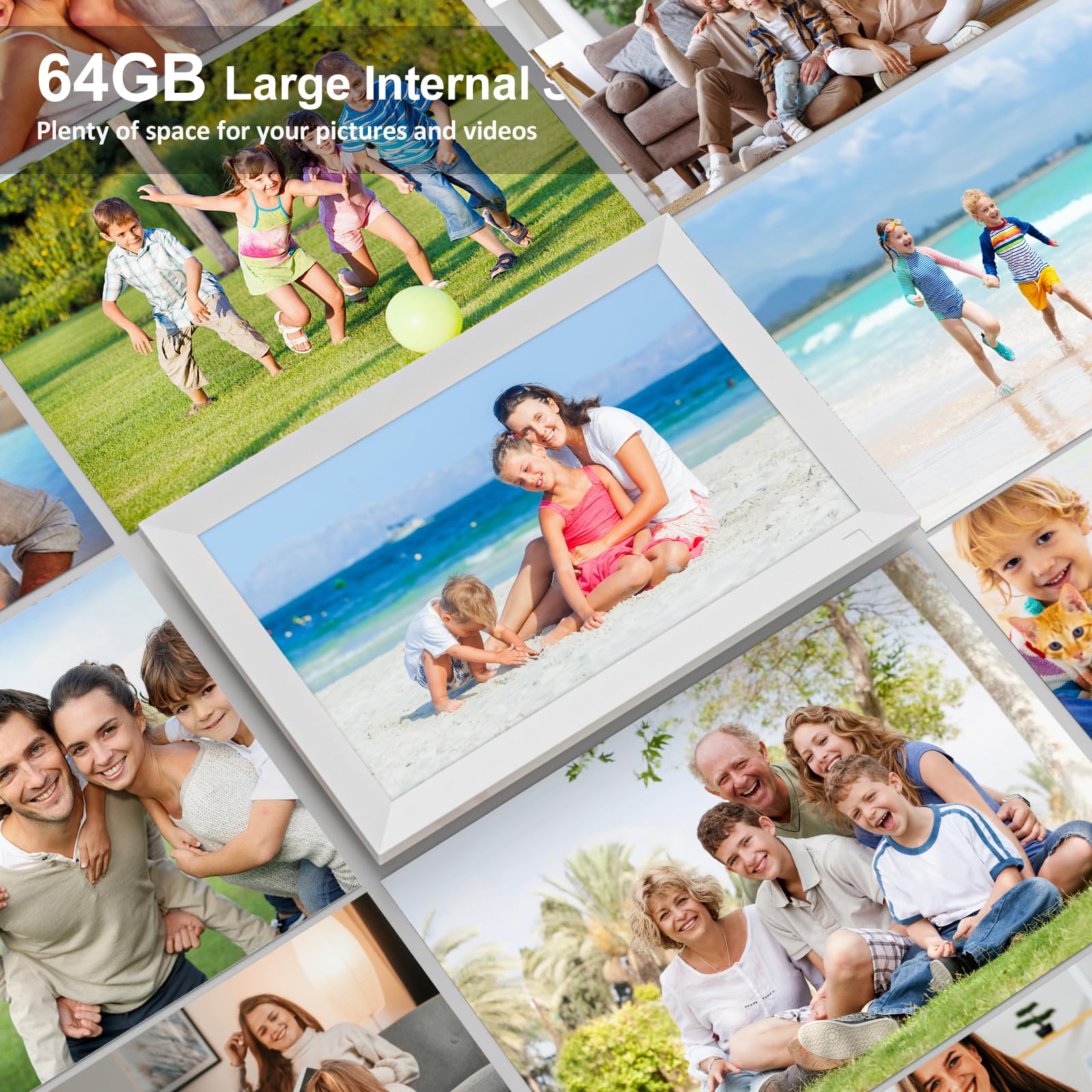 GGUA 10.1 Inch WiFi Digital Photo Frame Built in 64GB Memory, 1280x800 IPS LCD Touchscreen, Auto-Rotate and Audio - Image 4